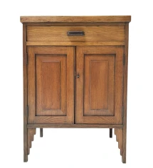 Art Deco Amsterdamse School Cabinet with Black Lacquered Top, 1920s